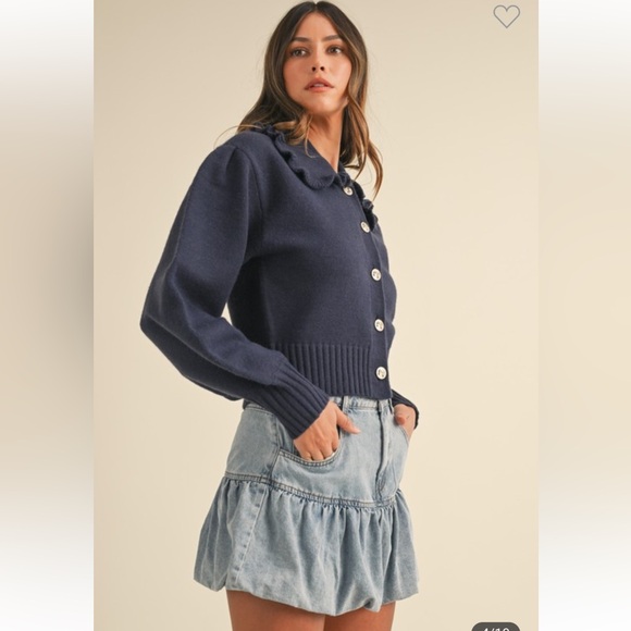 #99  COLLAR BUTTON DOWN CARDIGAN - Picture 6 of 14